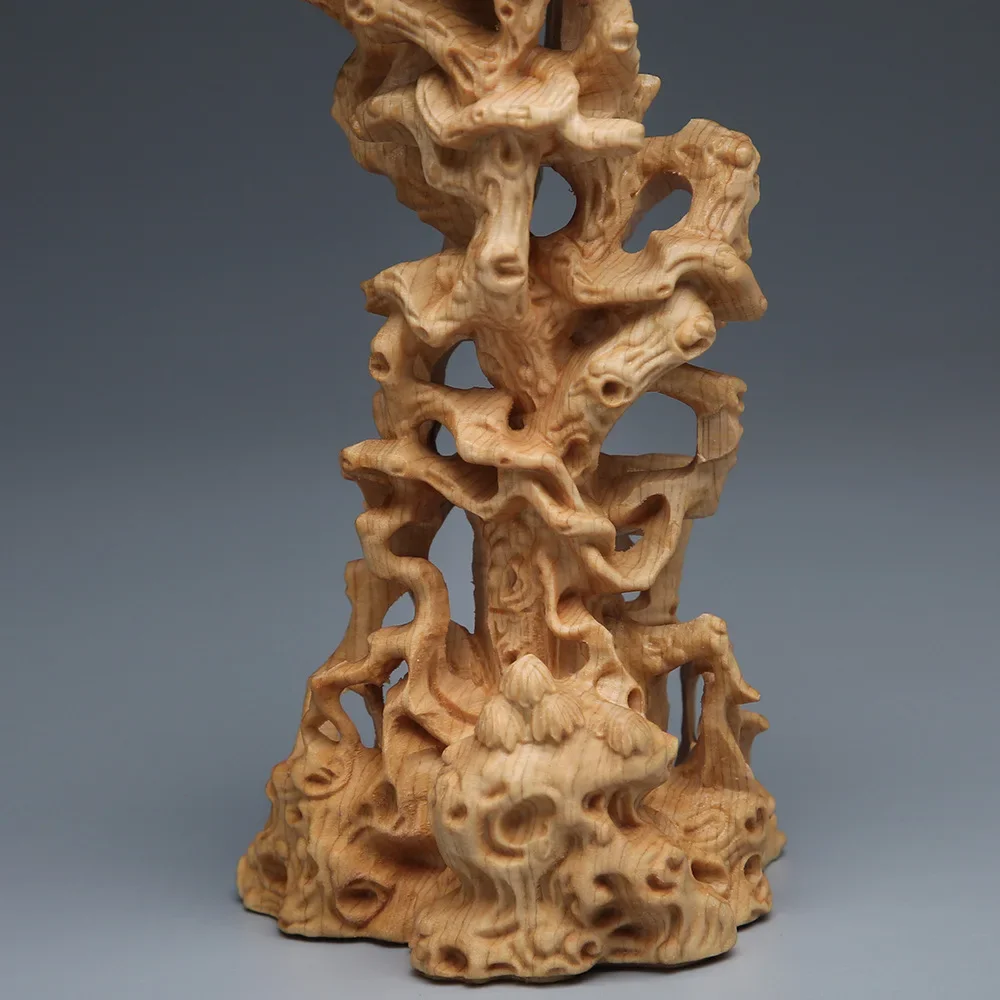 

FX-18 Sitting Tree Vine Guanyin Buddha Statue Ornament Wooden Crafts Living Room Solid Wood Carving Free Guanyin Bodhisattva