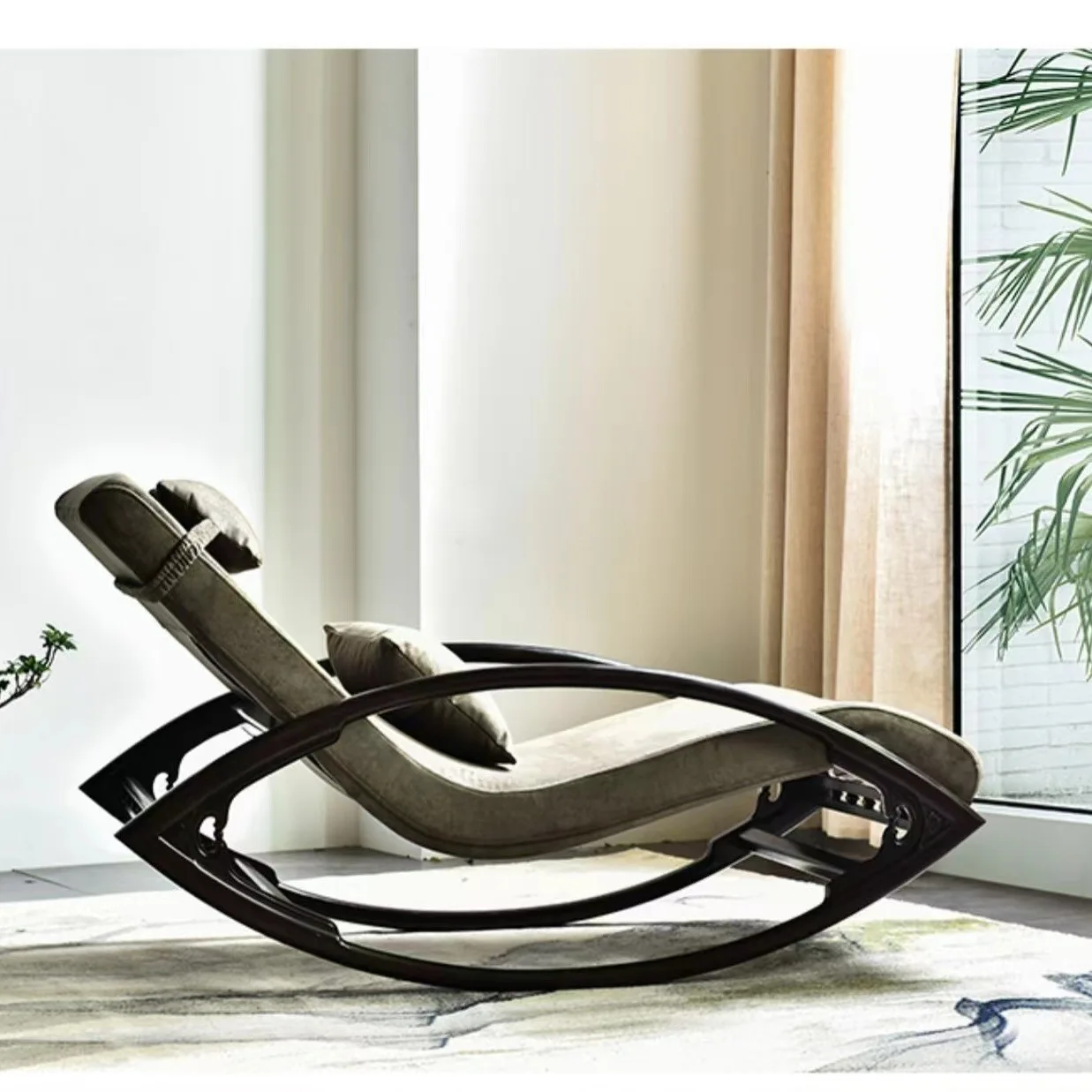 New Chinese Living room rocking reclining  Lazy rocking chair Outdoor leisure rocking Lunch break