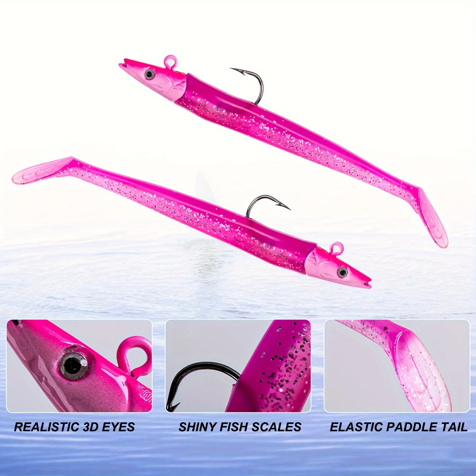 Goture Soft Fishing Lure Silicone Baits Paddle Tail Sea Eel 125mm  16g Lifelike Shad for Bass Pike Trout Fishing