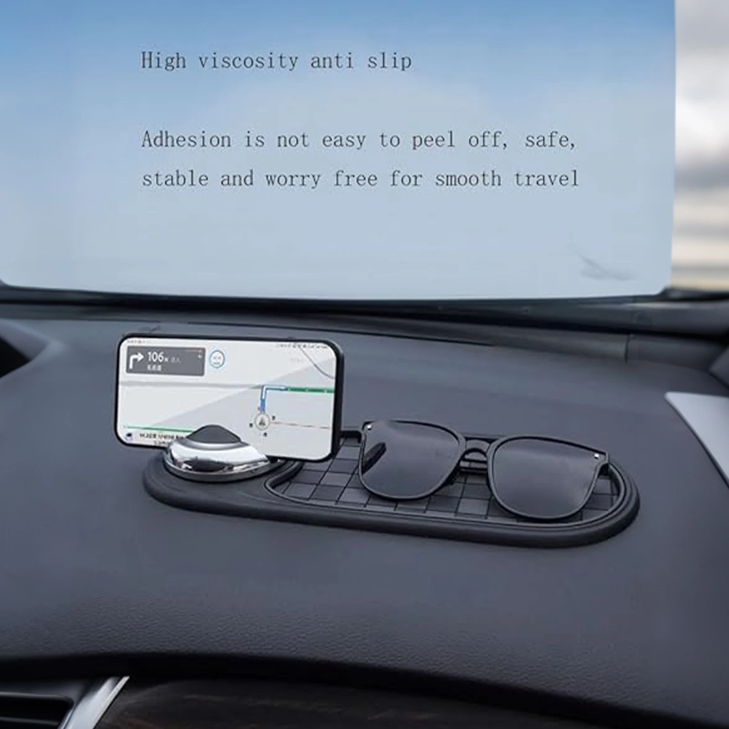 Luminous Car Parking Number Plate Anti-Slip Mat, Multifunctional Dashboard Phone Holder Pad for Vehicle Interior - view 3