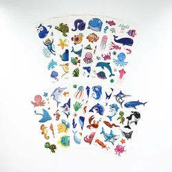 10 Sheets/Set Ocean Fish Whale Fake Tattoo Stickers Cartoon Marine Life Temporary Tattoos Kids DIY Body Arms Art Tattoo Sticker