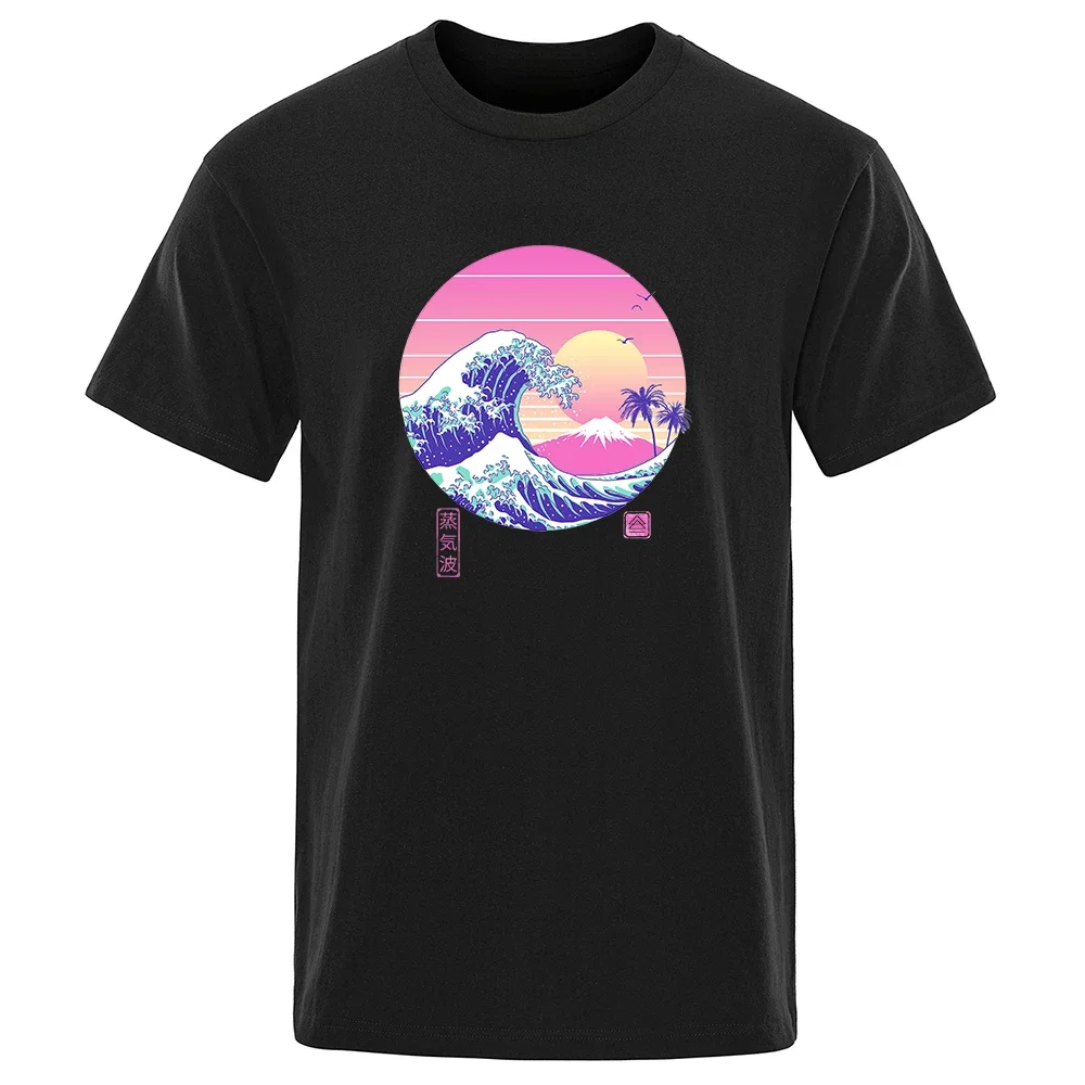 

Male Japan Style Cotton T Shirt Men Printed Vaporwave Aesthetics Top Tee Shirts Hip Hop Streetwear O-Neck Short Sleeve T-shirts