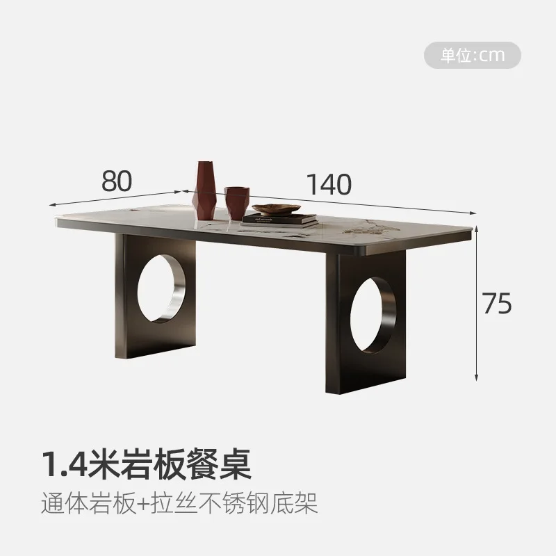 

Italian simple rock slab dining table modern light luxury square table dining table small household