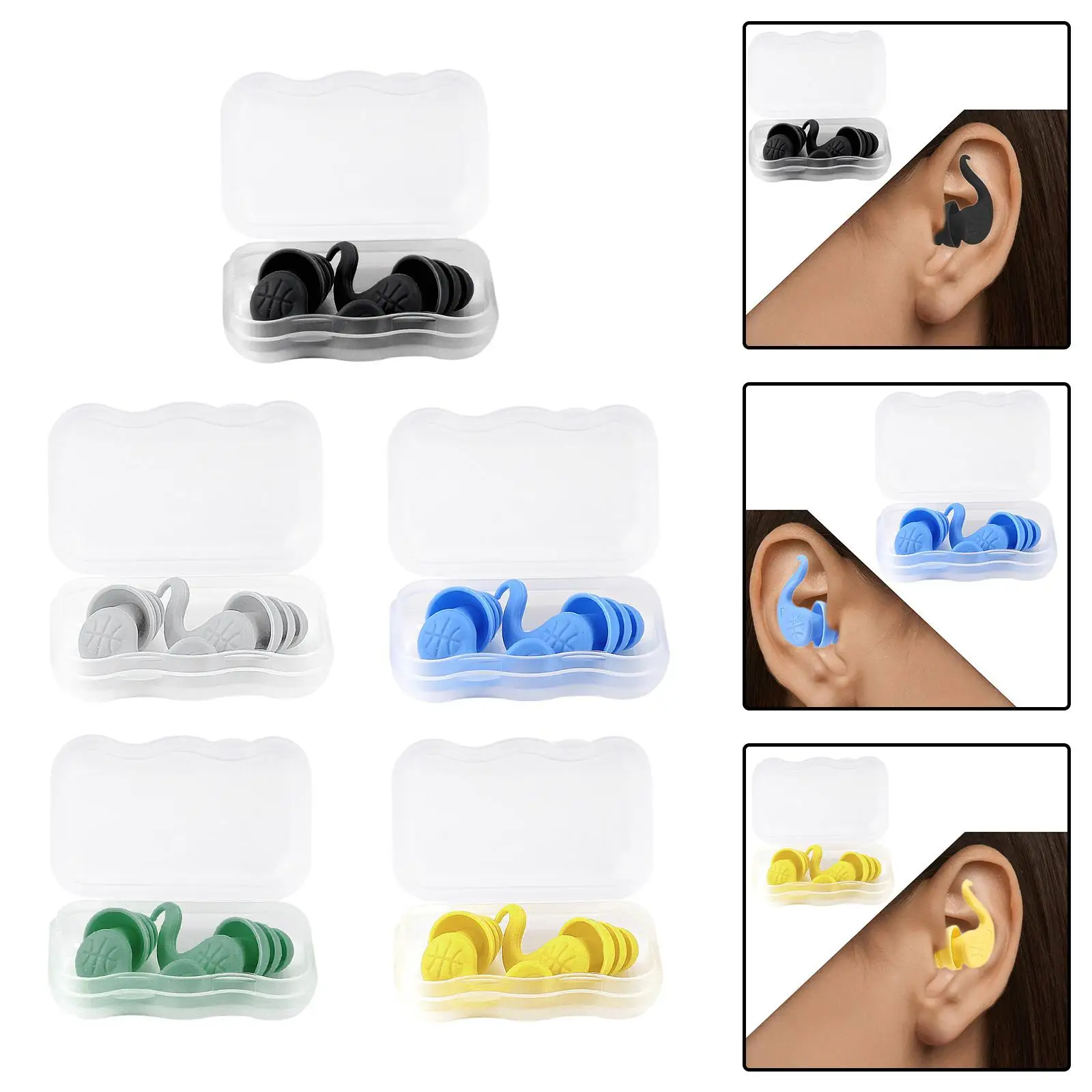 Swim Earplugs Prevent Swimmer's Silicone for Diving Pool Surfing