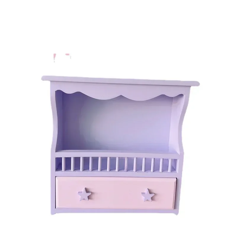 Pink Girl Heart Storage Shelves Wall Hanging Wooden Desktop Display Cabinet Children's Room Hanging Wall Decorative Rack - Image 6