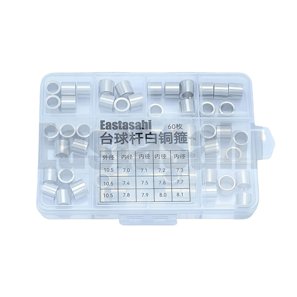 

60 шт./пластиковый корпус, никель-серебристый сменный наконечник для бильярдного бассейна, 10,5 мм