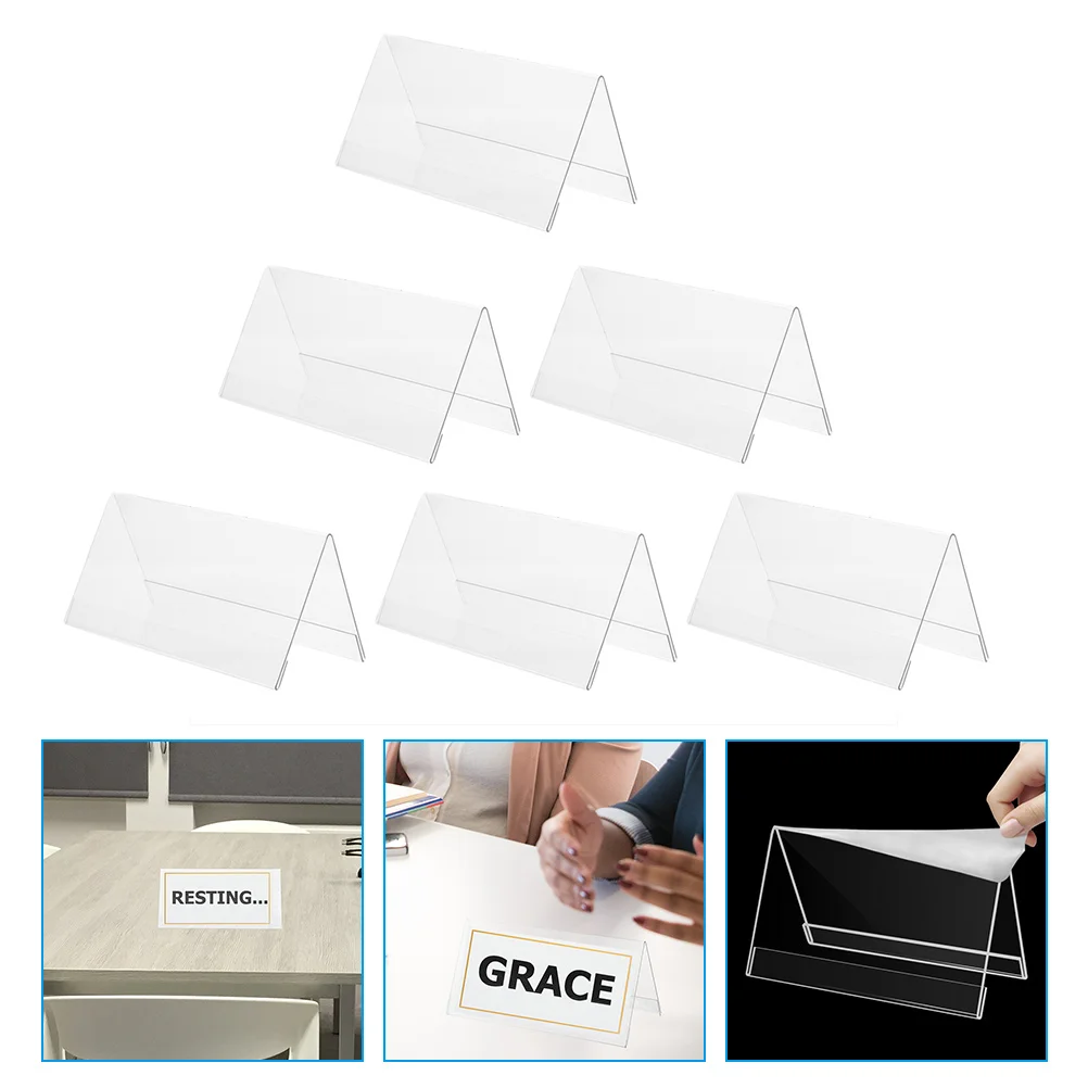 

6 Pcs Conference Table Cards Acrylic Sign Prop Decoration Invitations Blanks Signs Wedding Decors Square