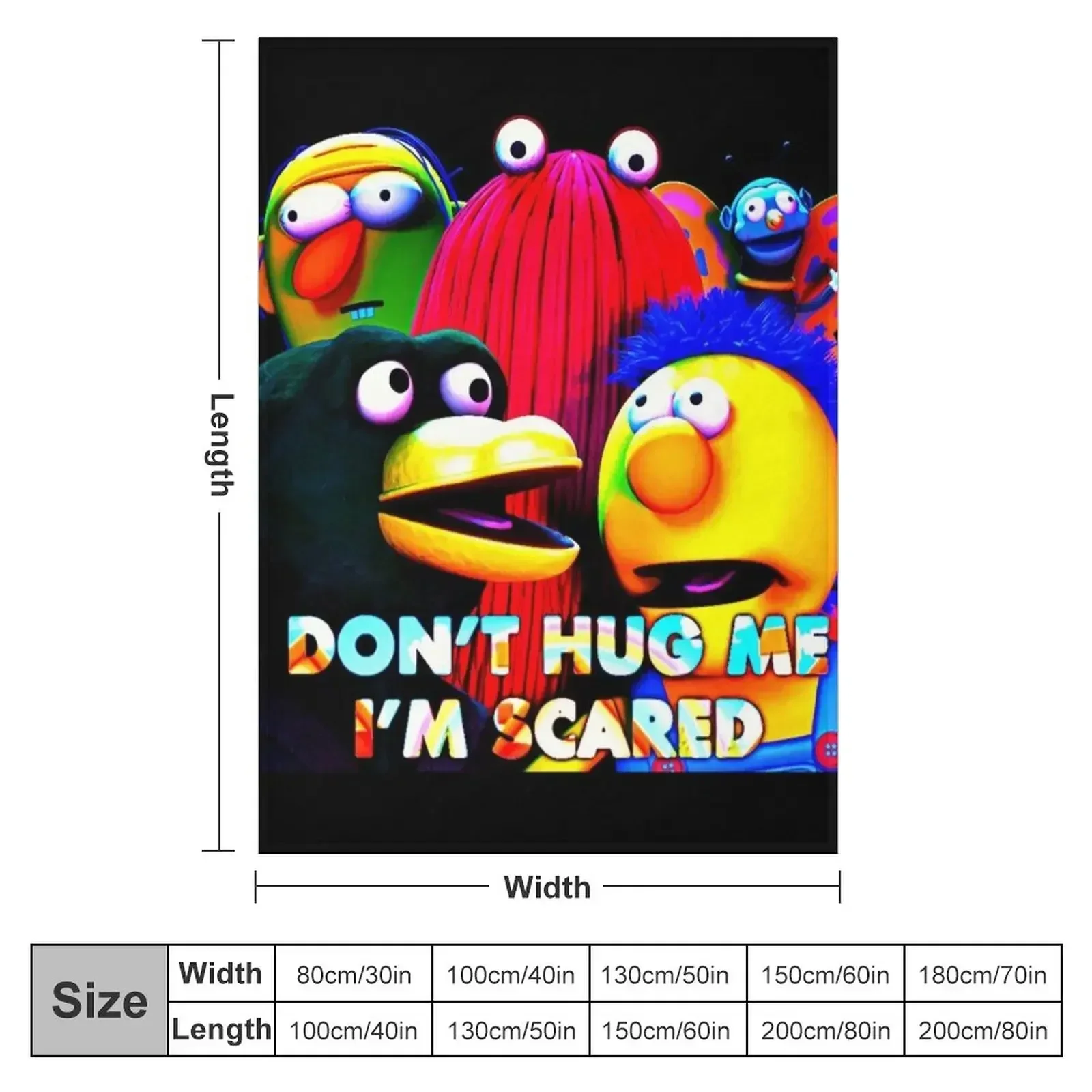 Dont Hug Me Im Scared Throw Blanket Stuffeds Cute Plaid Sofa Throw Blankets