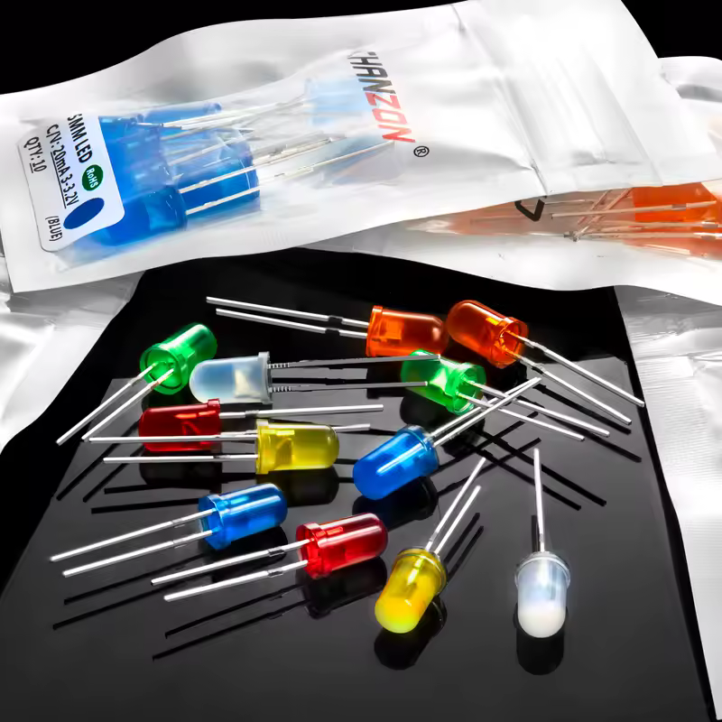 Diffused 5mm Led Diode Kit White Red Green Blue Yellow Orange 2V 3V Bulb Light Emitting Assortment Set Diy Arduino Pcb Circuit - Image 4