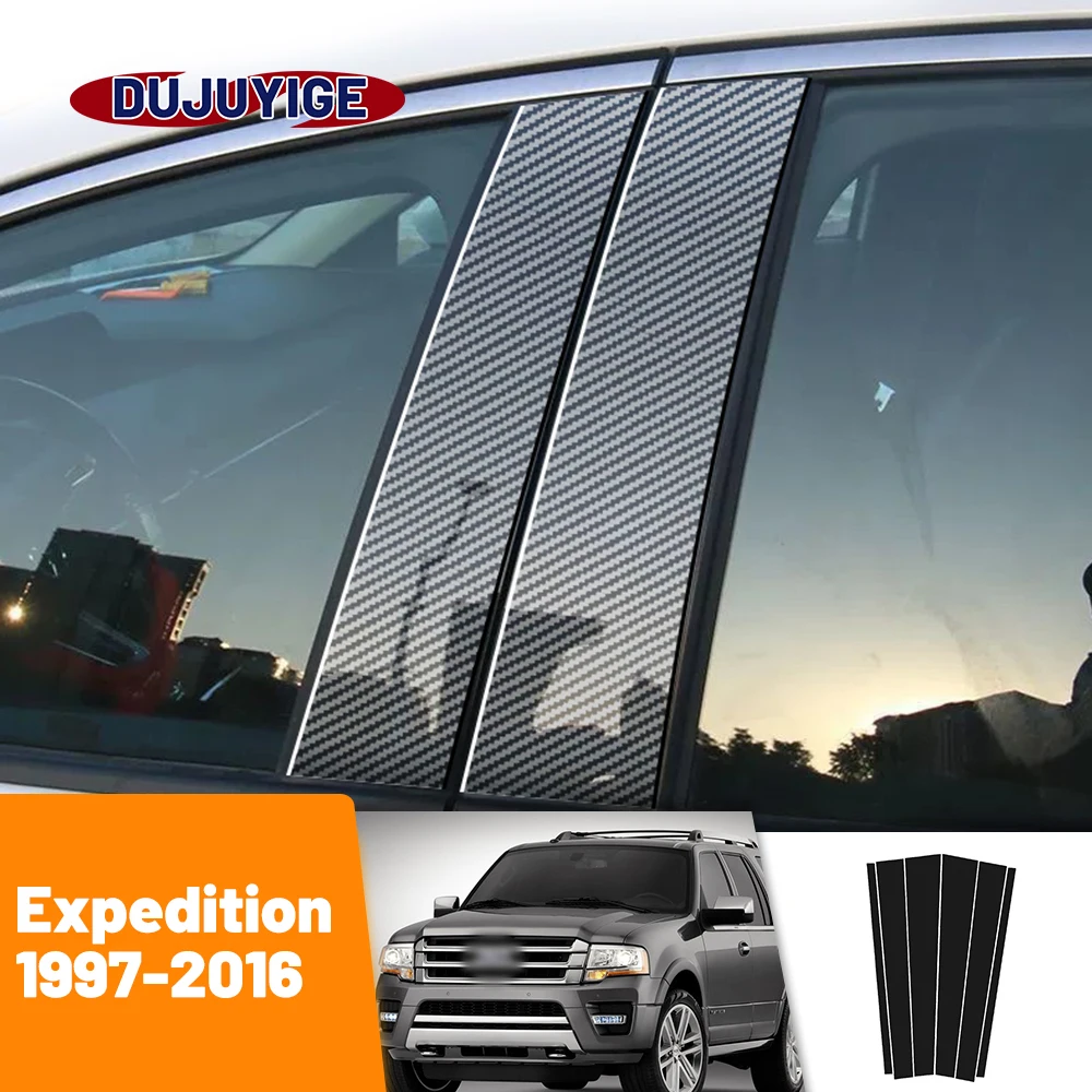 

For Ford Expedition 1997-2016 1998 1999 2000 2001 2002 Carbon Fiber Window Door Column Deal B C Pillar Post Cover Trim Sticker