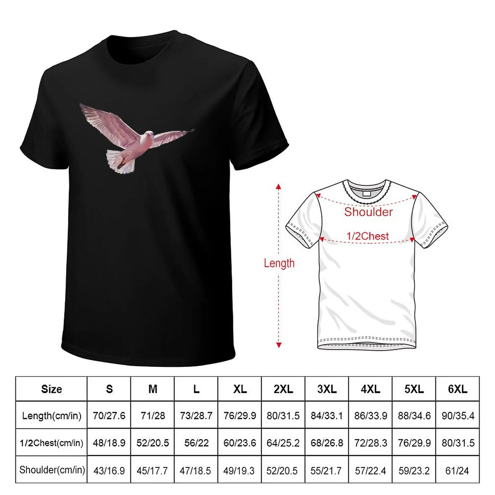 Pink Gull 2 - herring gull painting (no background) T-Shirt Halloween Casual T-Shirt