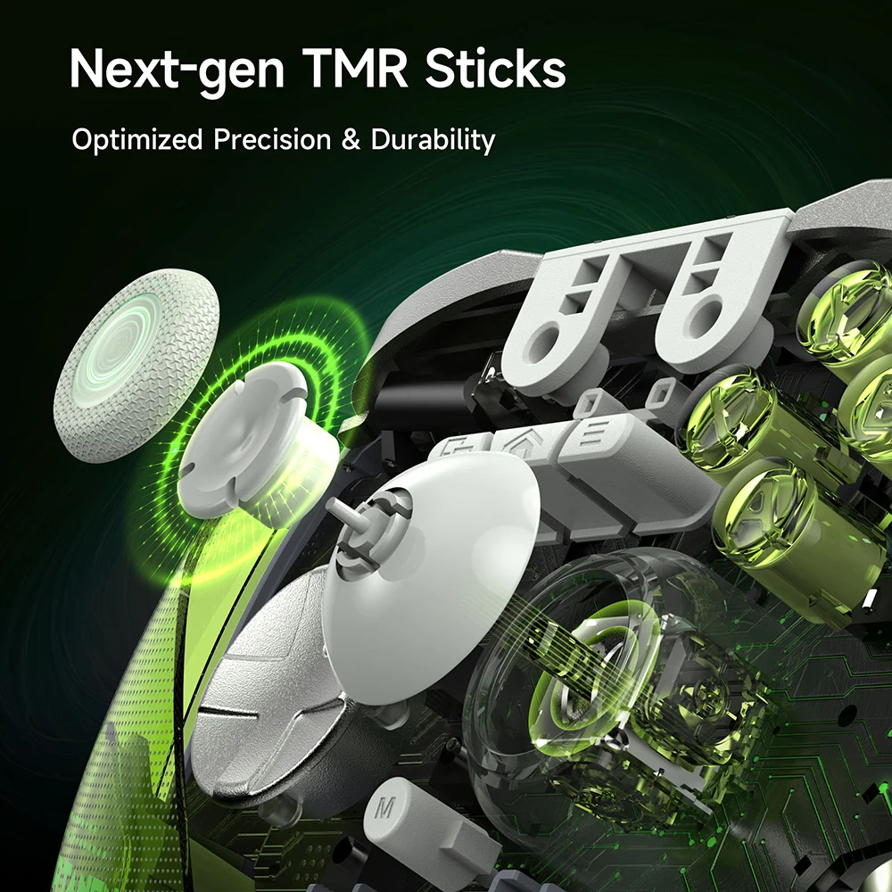 وحدة تحكم EasySMX D10 بلوتوث RGB لوحة ألعاب لاسلكية للكمبيوتر/التبديل/الهاتف/البخار، عصا التحكم TMR، تأثير القاعة