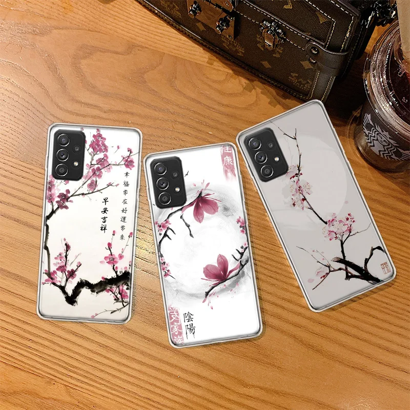 Cherry Blossom Tree Phone Case For Galaxy Note 20 Ultra 10 Lite 9 8 Samsung A15 A25 A35 A55 A05S M12 M21 M30S M31 M32 M51 M52 F5