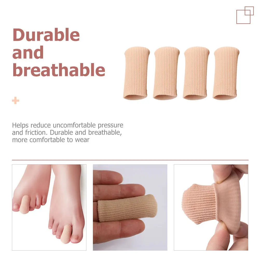 

4 шт., защитные рукава для пальцев ног, эластичные защитные чехлы для пальцев, тонкий дизайн, дышащие удобные обезболивающие чехлы для блистерных молотков