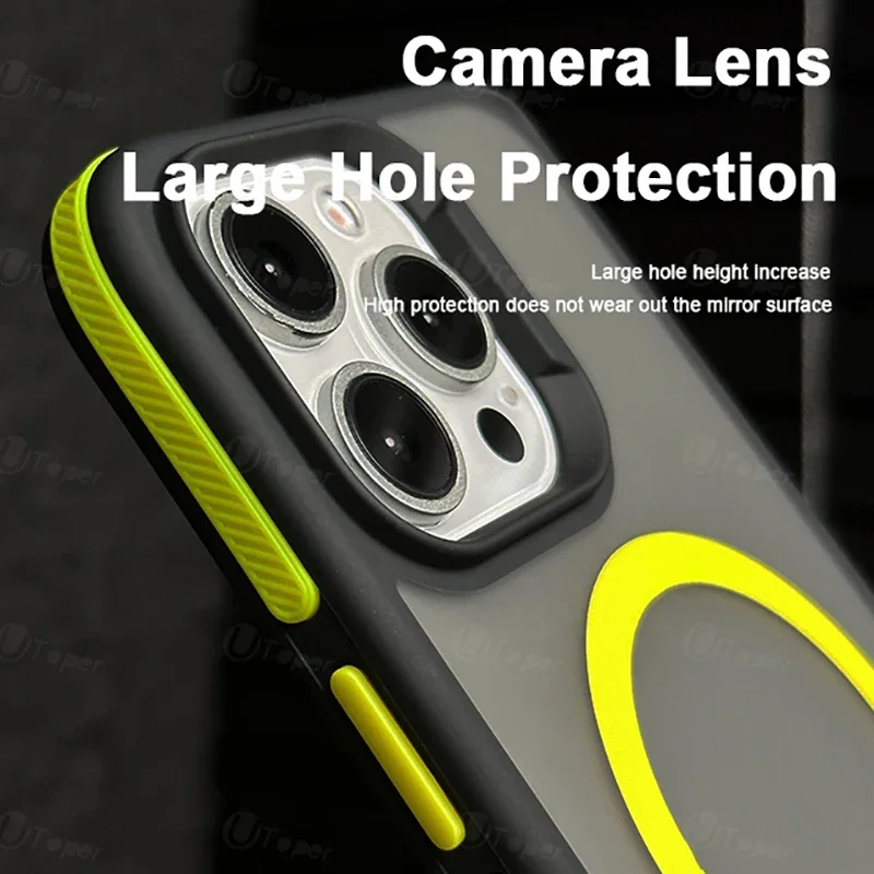 New Bicolor Matte Frosted Magnetic Phone Case For iPhone 16 15 14 Plus 13 12 11 Pro Max Translucent Shockproof Bumper Hard Cover