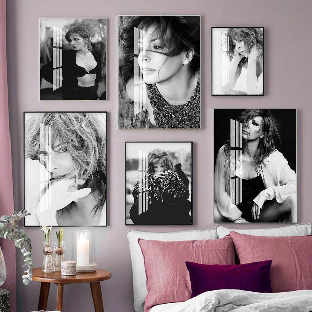 

Mylene Farmer French Music Singer Posters And Prints Black White Canvas Painting Wall Art Pictures Fans Gift Home Decor