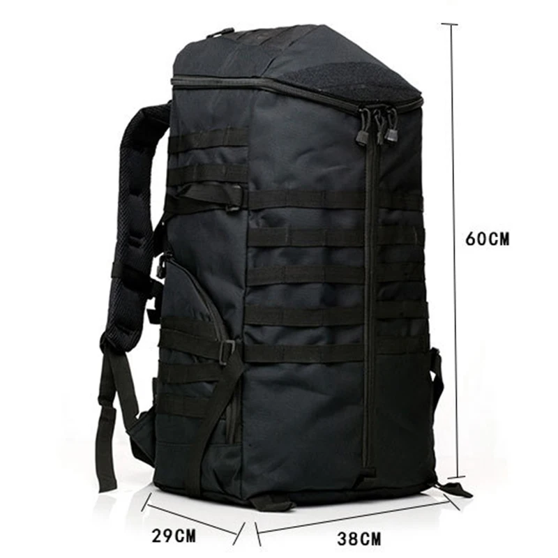 Imagem -04 - Tactical Camuflagem Mochila 60l Capacidade Mochila Camping Montanhismo Bolsa Esportes ao ar Livre Caça Caminhadas Novo