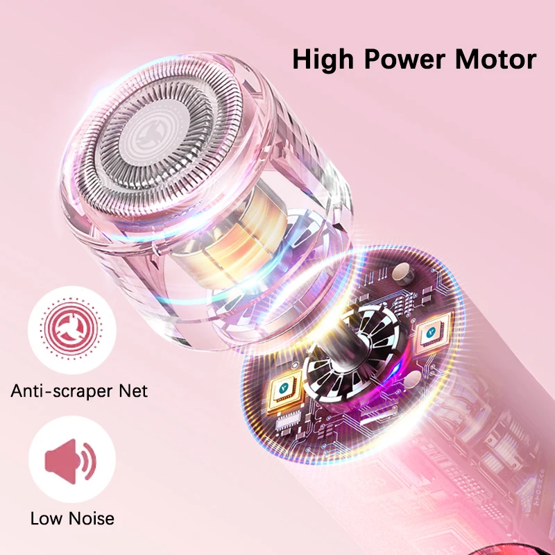 ثنائي الغرض أنثى الشعر المتقلب 2-IN-1 ماكينة حلاقة كهربائية ومقص الشعر للنساء الوجه الساق بيكيني الجسم مزيل الشعر غير مؤلم