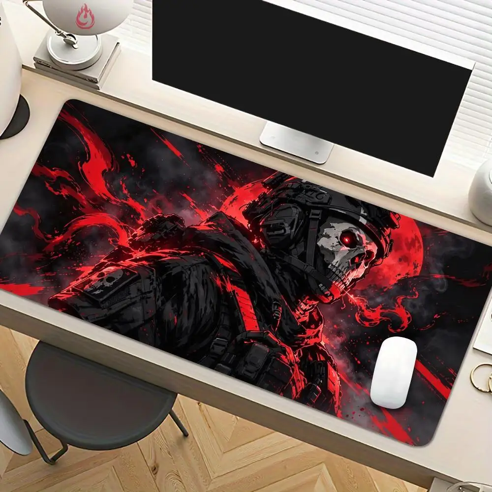 Red-Eyed Skeleton Warrior Mouse Pad Desk Mat Large Computer Office Carpet XXL Mousepad Gamer Gaming PC Accessories Keyboard Rug