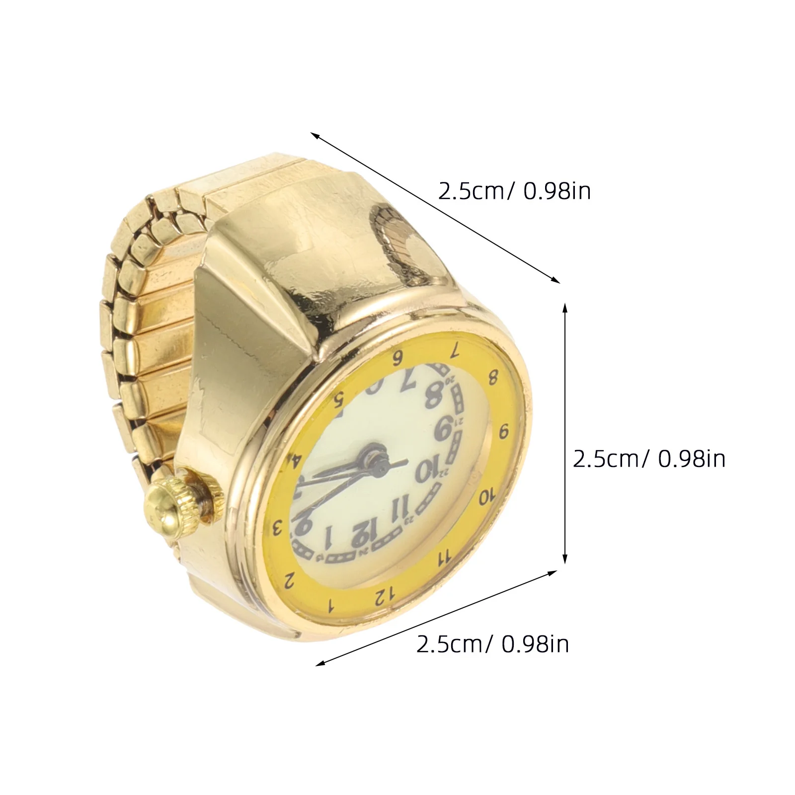 2 قطعة ساعة إصبع صغيرة حلقة ليلية مضيئة الطلب الرجعية التناظرية الكوارتز قابل للتعديل شريط مرن للجنسين الفولاذ المقاوم للصدأ #3