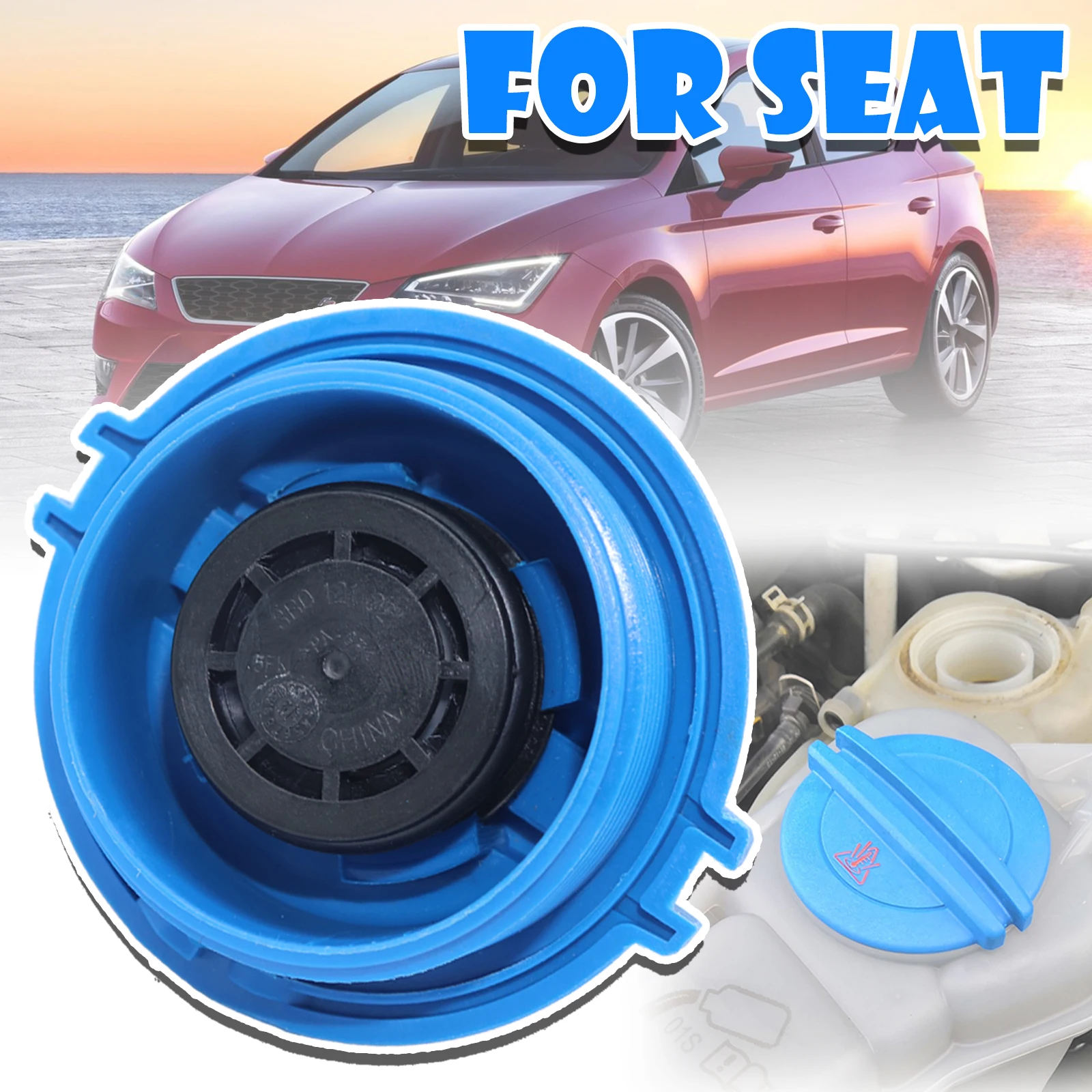 For Seat Ibiza Leon Toledo Expansion Tank Cap Engine Coolant Recovery Lid Seal Header Overflow Bottle Reservoir Radiator Cover