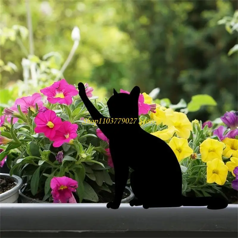 C4DF Metal Stake Decorative Garden Stakes Garden Statues for Yard Outdoor Lawn Garden
