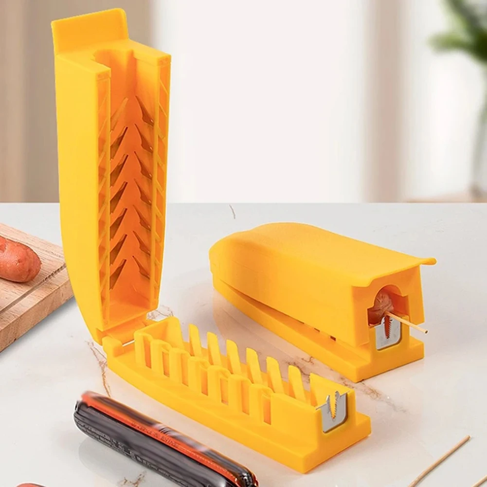 Sausage Cutter Barbecue Tool Hot Dog Slicing Tool Kitchen Utensil For Camping 2 Pieces Ham Slicer