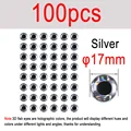 100 piezas de plata de 17 mm