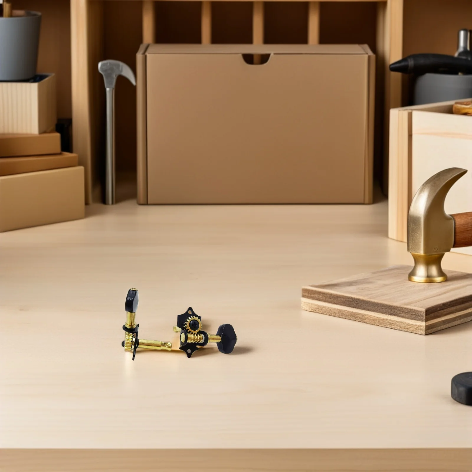 

1 set 1 Set 2R2L Ukulele Tuning Pegs Black Gold Guitar Machine Heads 1:19 Gear Ratio Precision Tuners For 4 String Bass Electric