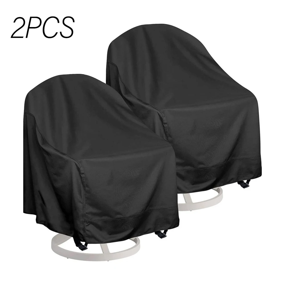 

2PC Outdoor Rotating Leisure Chair Cover Waterproof Furniture Protective Cover Stacked Chair Dust Cover Waterproof Sofa Armchair