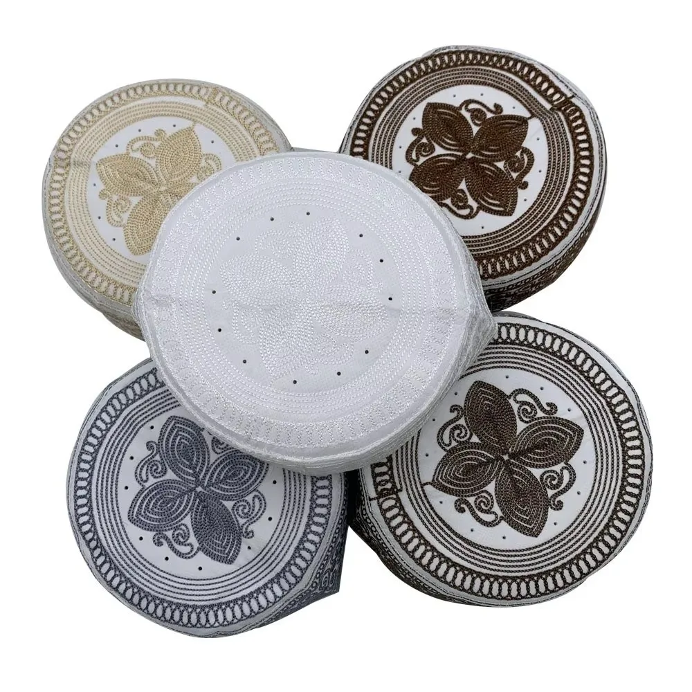 

Cultural Accessory Traditional Muslim Hat Round Breathable Prayer Hat Thin Comfortable Embroidery Jewish Hat Islamic Events