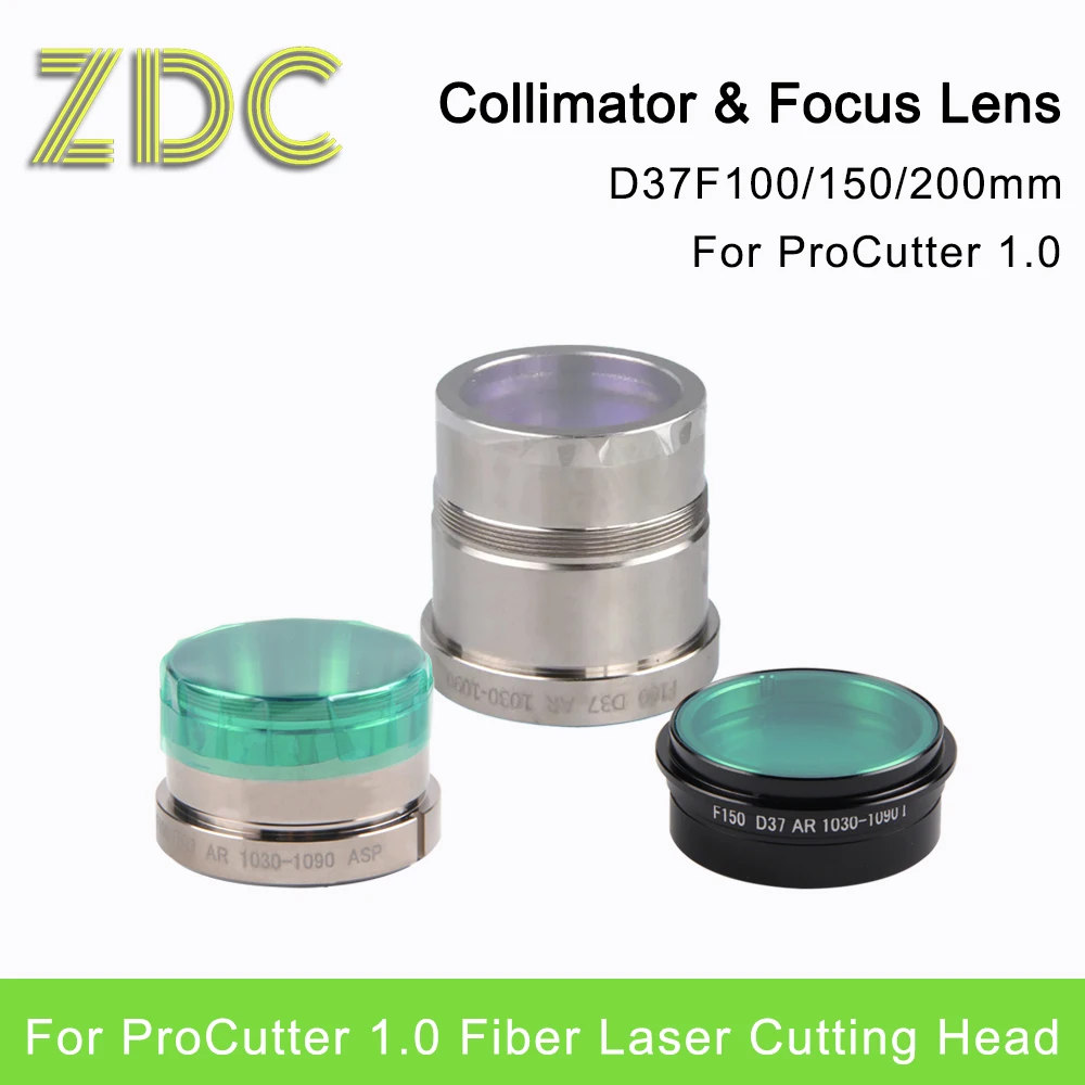 LUSAI Precitec Collimating Focus Lens with Holder ProCutter 1.0 D37 F100/150/200 Aspherical For Fiber Laser Cutting Head