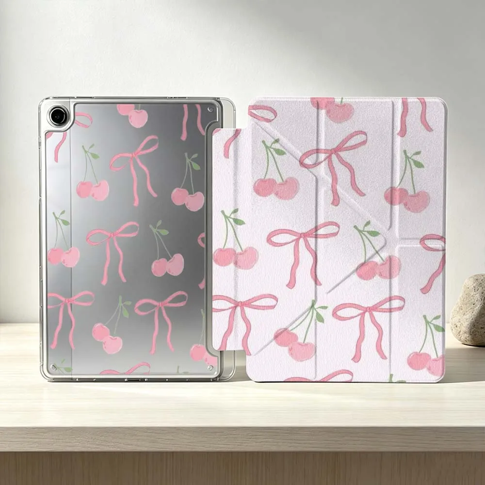 

Artistic Pink Bow Cherry Soft For Samsung Galaxy Tab S10 S9 S8 S7 S6 A11 A10 A9 FE Plus Lite Foldable 3Y Tablet Case