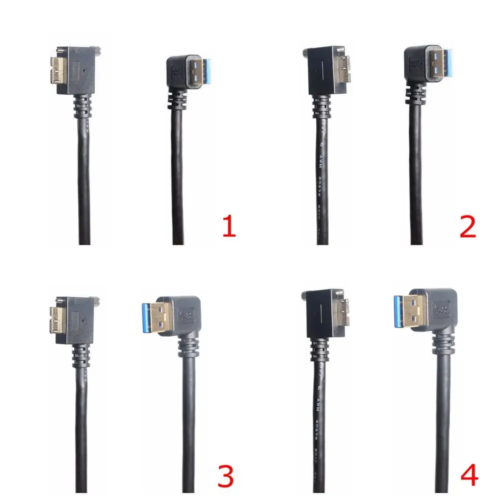 USB 3.0 Type a 90 Degree Angled Cable Micro B Male for HDD External Hard Drive Disk - Left & Right Options Available