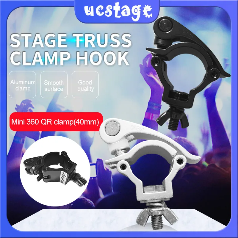 Mini 360 QR Clamp(40mm) Aluminum Clamp Hanger Hook Bracket Steel Stage Theatre Lighting Kit For 38-41mm Truss Stage Accessories