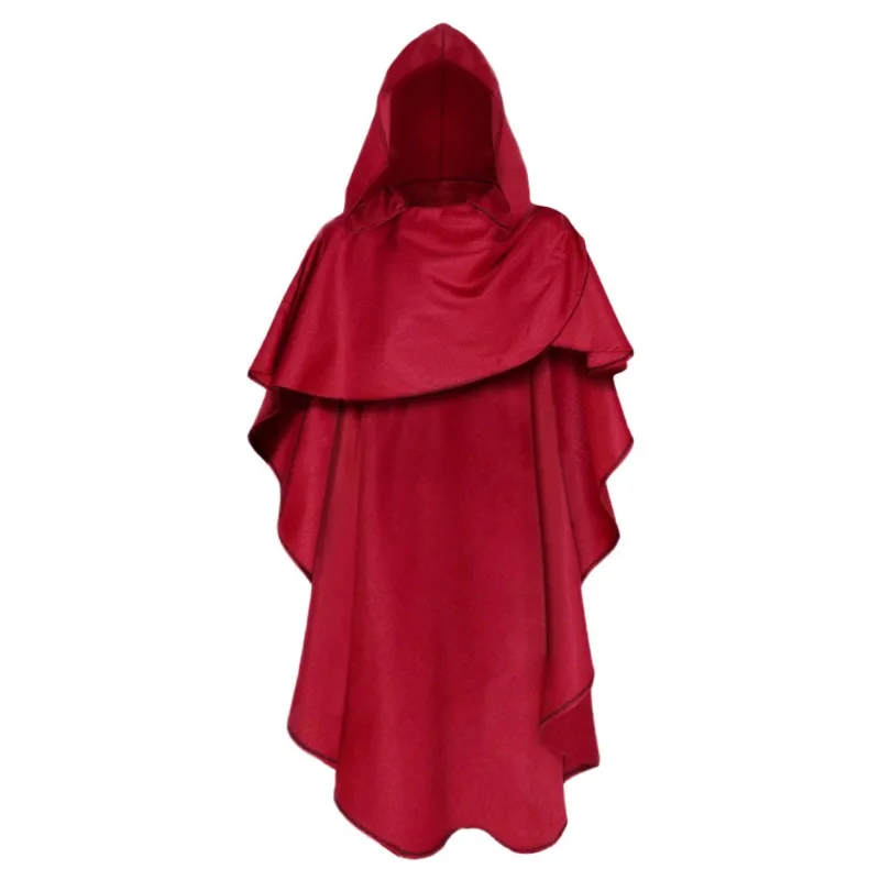 Robe Hood Cowl Cape Witch Costume Adult Wrap Robe Wizard Sorcerer Monk Medieval Crusader Cloak Halloween Gothic Poncho For Men