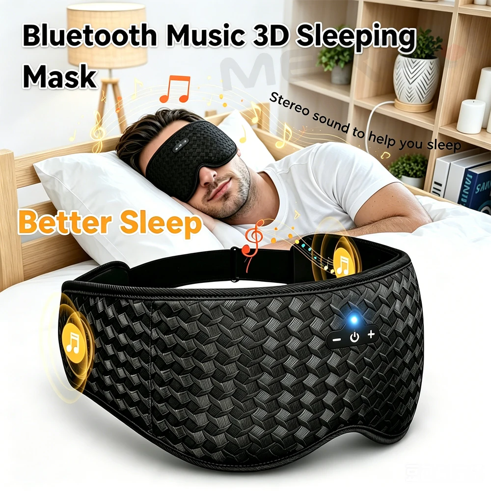 

3D Bluetooth Sleeping Mask Headphones Eye Mask Wireless Music Sleep Mask Noise Reduction Blackout Sleeping Mask Eyes Slaapmasker