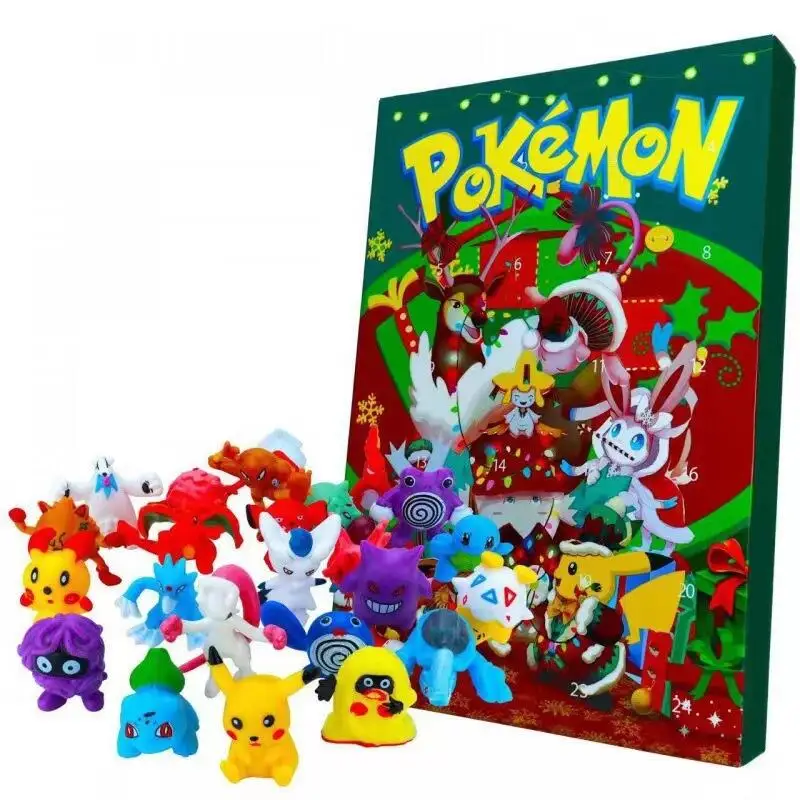 Pokemon Navidad nuevo producto caja ciega calendario 24 días Dongdongle modelo hecho a mano regalo de Navidad para niños juguete de Festival