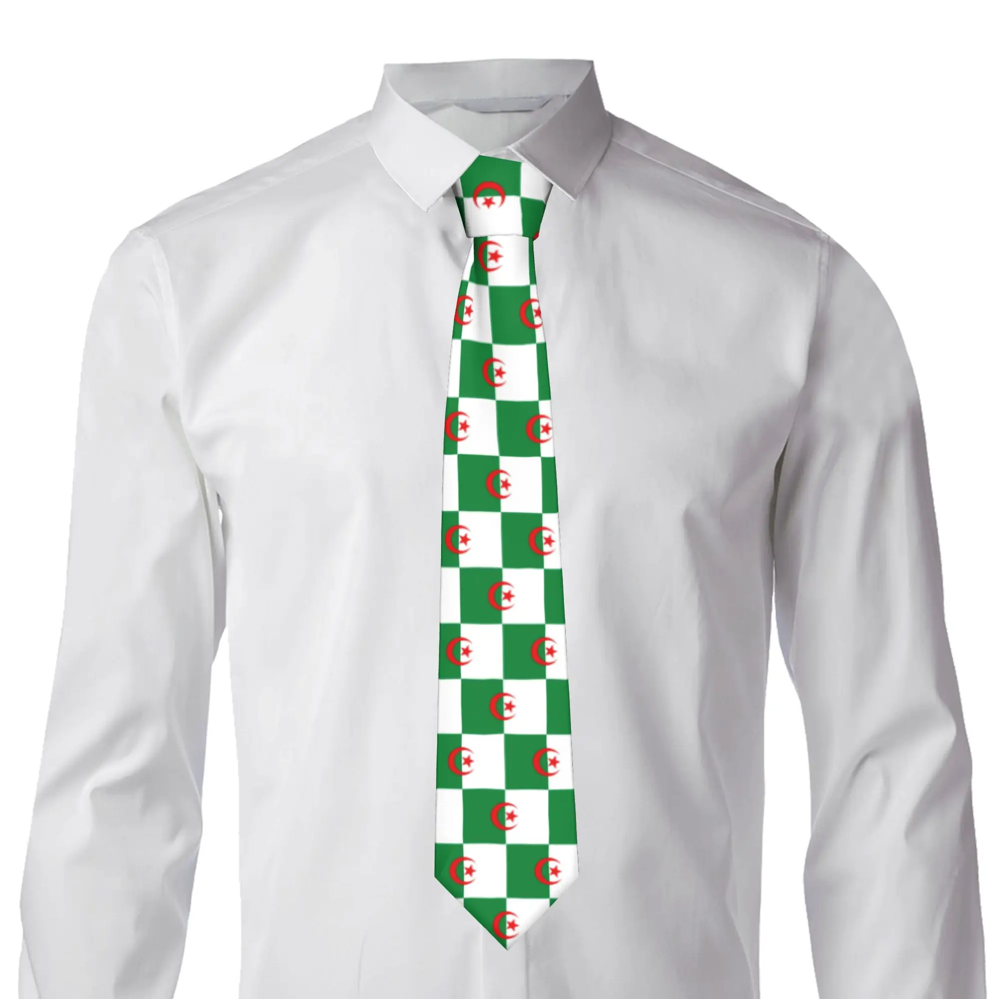 Algeria Flag Algerian Proud Patriotic  Ties Mens Formal Silk  Neckties for Office