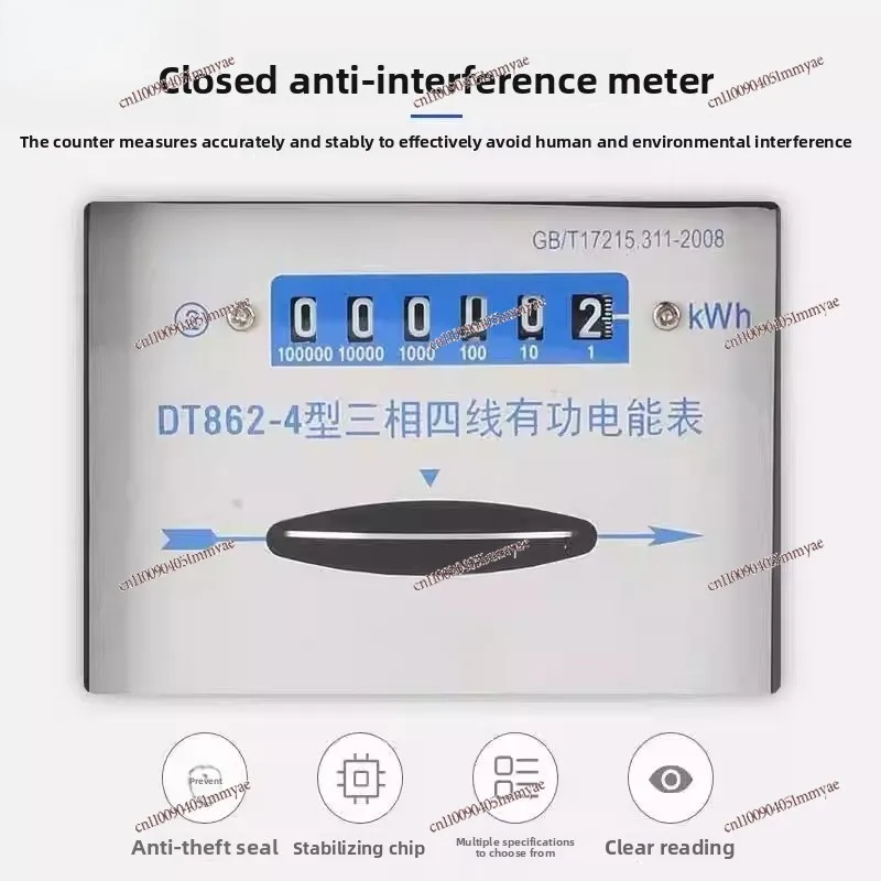 Mechanical Electric Meter DT862-4 Three-phase Four-wire Electric Energy Meter 380V Transformer Active