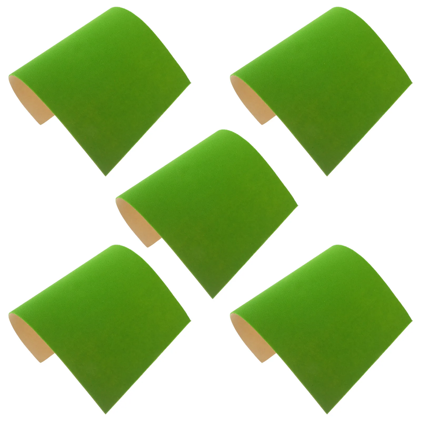 5Pcs Micro Landscape Artificial Grass Turf Squares Nylon Flocking Realistic Green for Fairy Garden Scenery Miniature DIY Craft