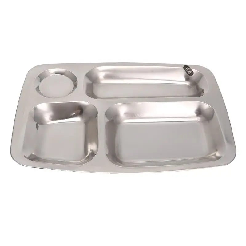 

Stainless Steel Divided Snack Tray for Kids School Lunch Box Plate with Multiple Compartments for Easy Serving