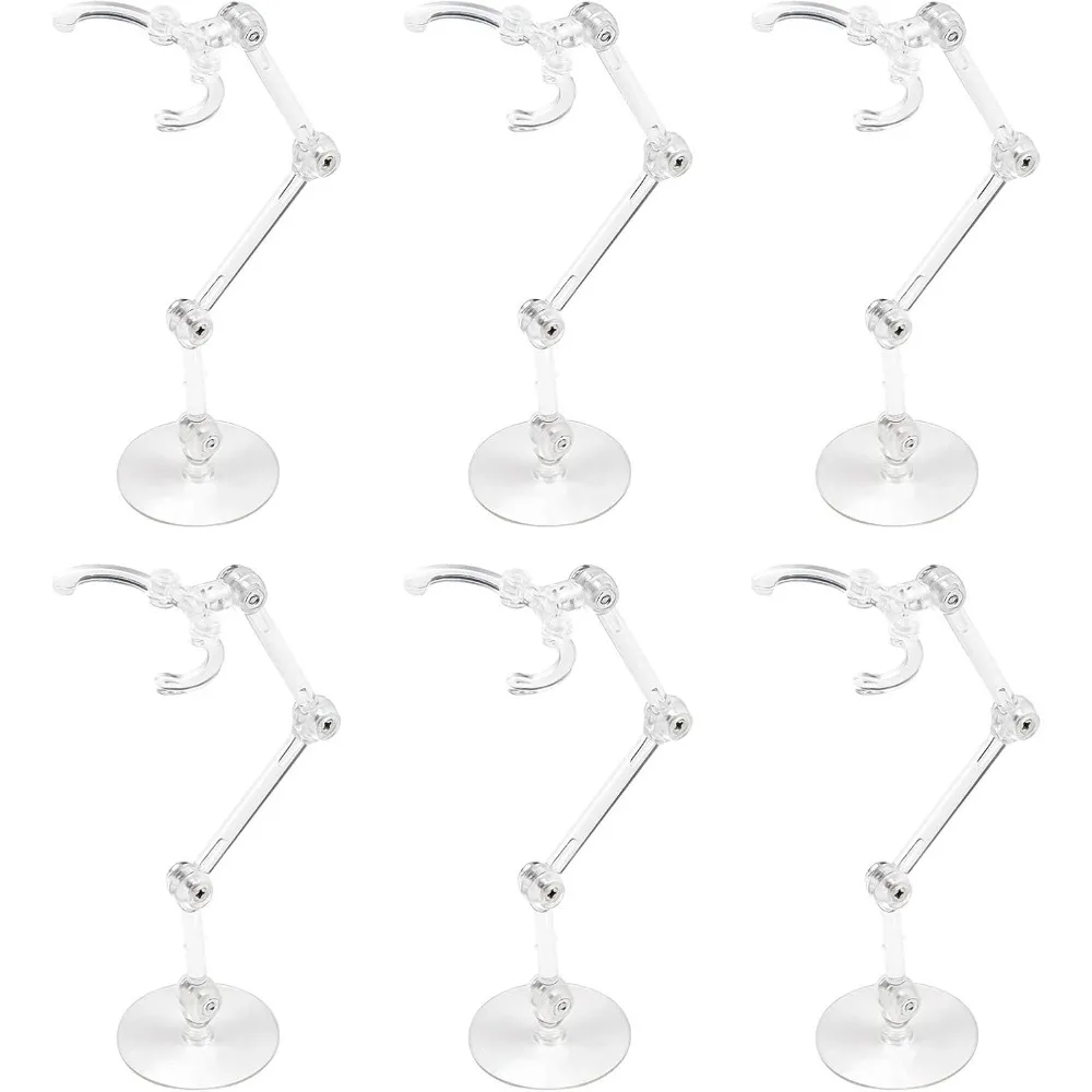 6Pcs Action Figure Stand Round Display Holder Base Clear Model Support Stand with HG RG SD SHF Gundam Action Figures or Effects