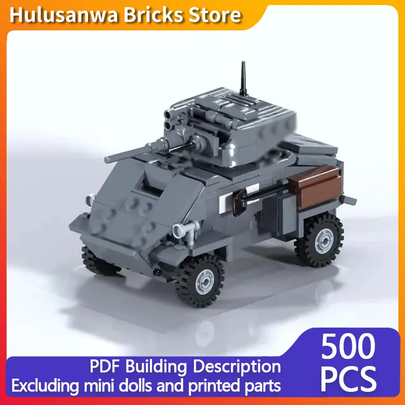 

British Military Armored Car Model MOC Building Bricks War Equipment Modular Technology Gifts Holiday Assemble Children Toy Suit