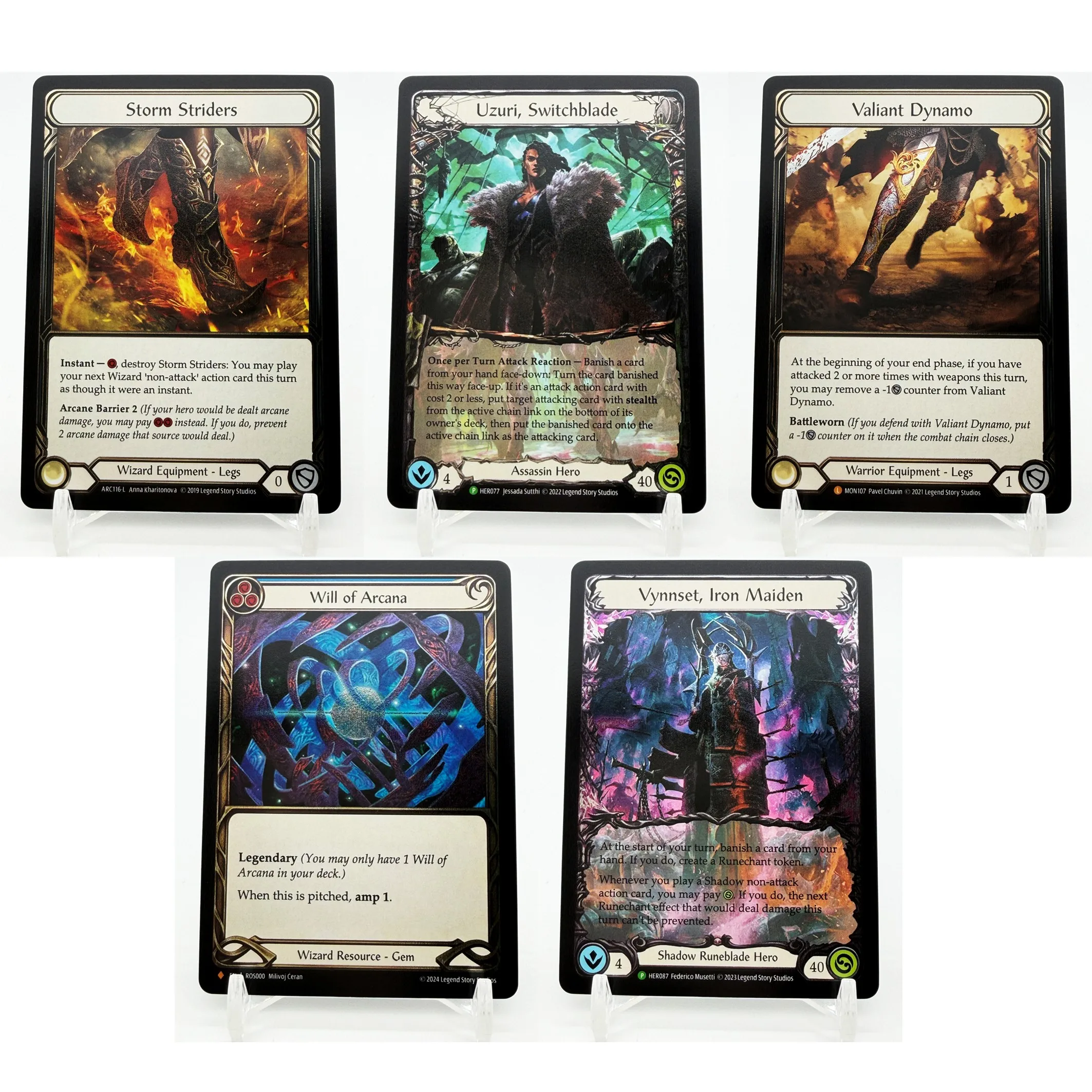 Flesh and Blood TCG FAB Fabled Wizard Set Will of Arcana ROS000 Storm Striders Valiant Dynamo Fabled Gem DIY Proxy Cards