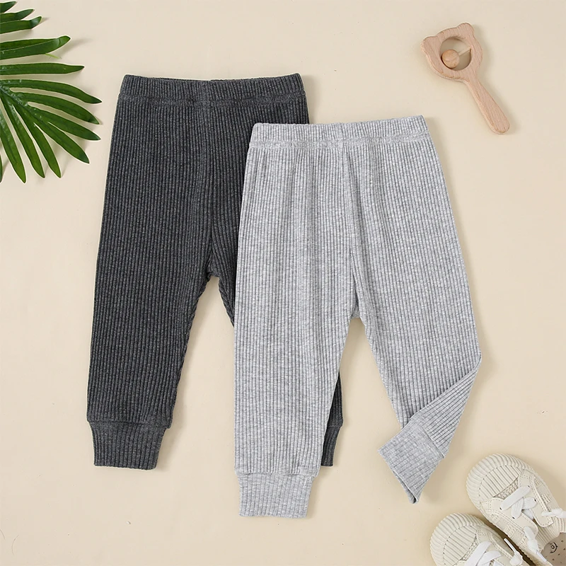 

Suefunskry Baby Boy Jogger Pants Solid Color Ribbed Elastic Waist Sweatpants Trousers Casual Bottoms for Toddler Newborn Infant