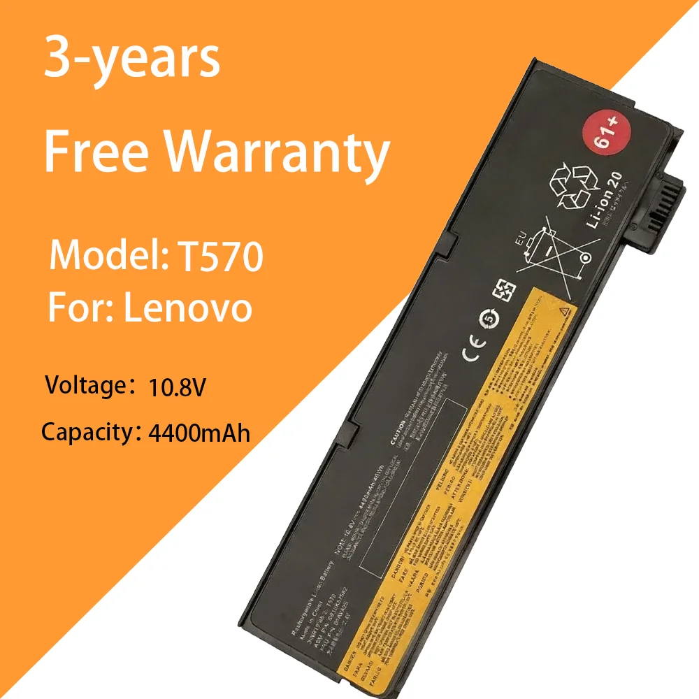 

Аккумулятор для ноутбука 10,8 В, 4400 мАч T570 для Lenovo Thinkpad 470 T570 T480 A475 A485