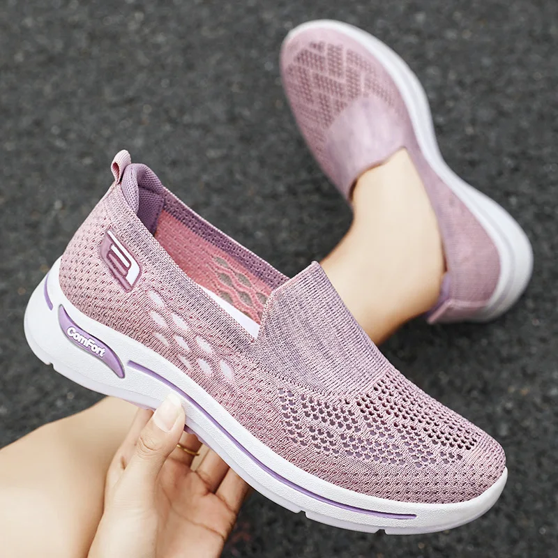 

2024 Spring and Summer New Mesh Women's Shoes for Middle aged and Elderly Comfortable Lazy Walking Shoes for Women's Casual Soft