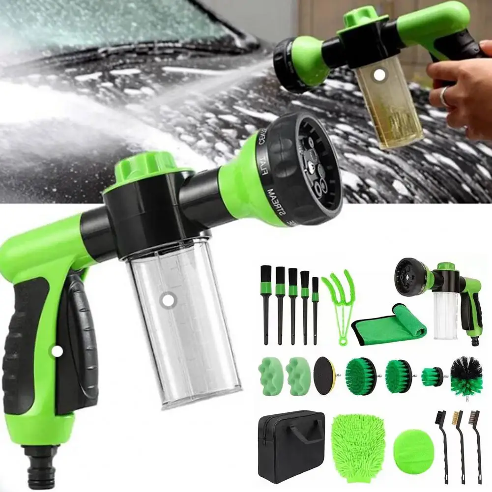 

Car Wash Tools Electric Scrubber Attachments Set with Foam Sprayer Sponge Pads Reusable Car Detailing Brushes Cleaning Tools Kit