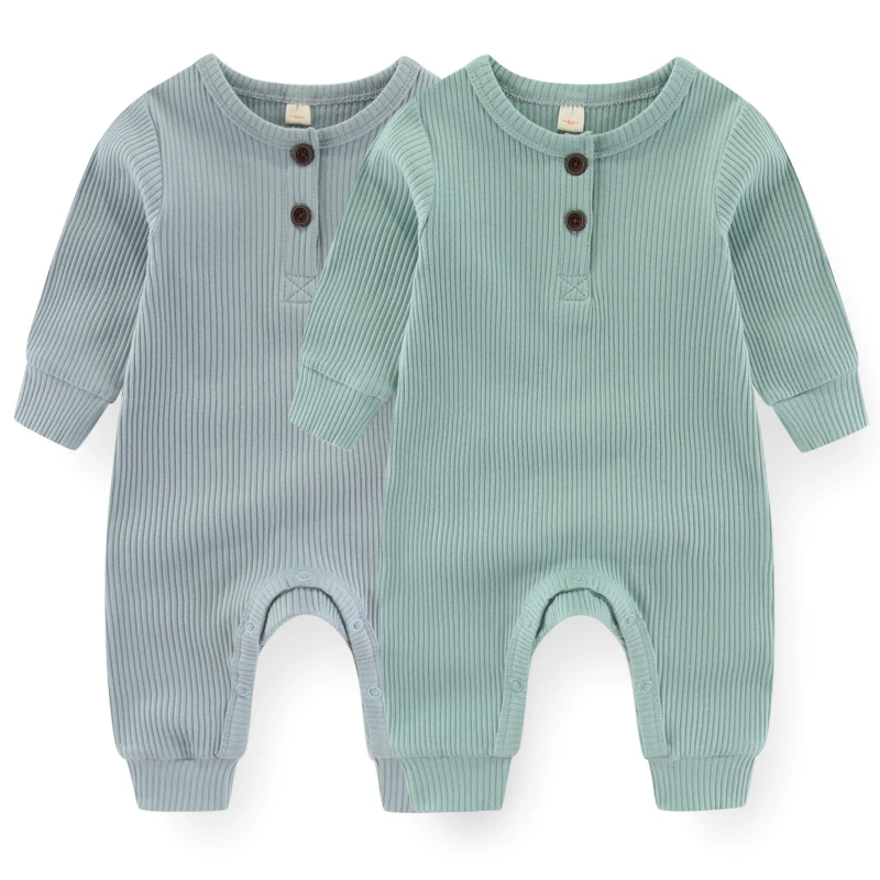 2/3Pieces Solid Color 0-24M New Born Baby Girl Clothes Autumn Unisex Rompers Baby Boy Clothes Sets Cartoon Zipper Spring Bebes